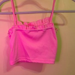 Pink cropped tank top